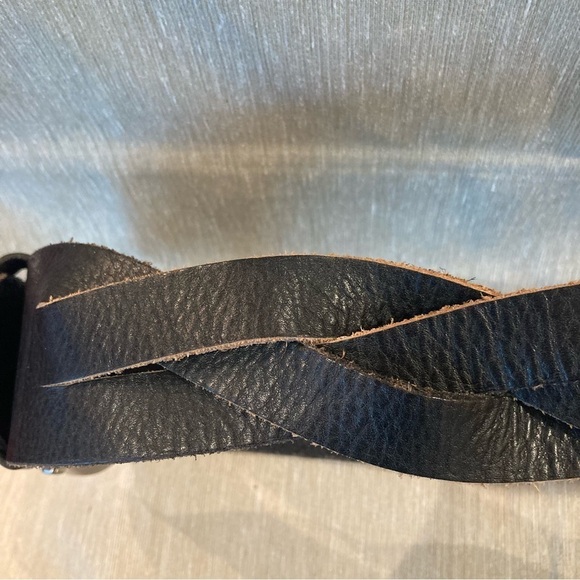 DANIER Sz S Leather Partly Braided Silver Toned Buckle - Picture 7 of 10